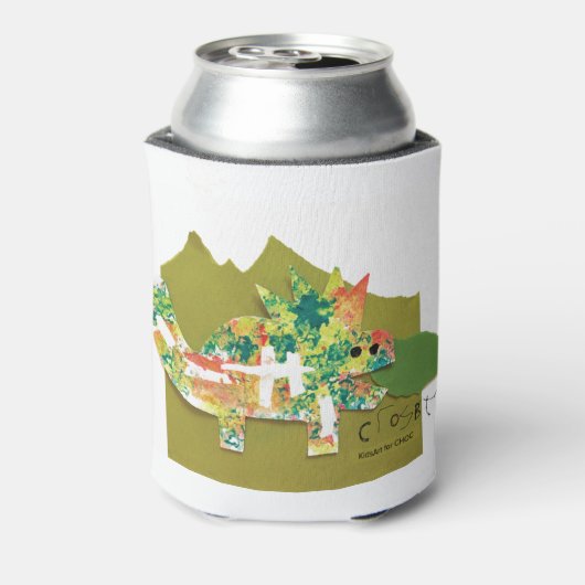 Dino Roar - Kinder kunst voor CHOC Blikjeskoeler (Blikje Achterkant)