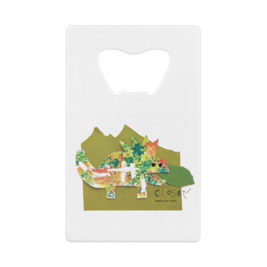 Dino Roar - Kinder kunst voor CHOC Creditkaart Flessenopener (Voorkant)