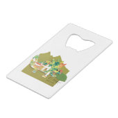 Dino Roar - Kinder kunst voor CHOC Creditkaart Flessenopener (Voorkant Gekanteld)