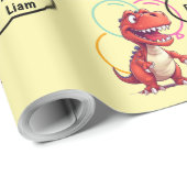 Dino Roar op Cream Gift Cadeaupapier (Rol Hoek)
