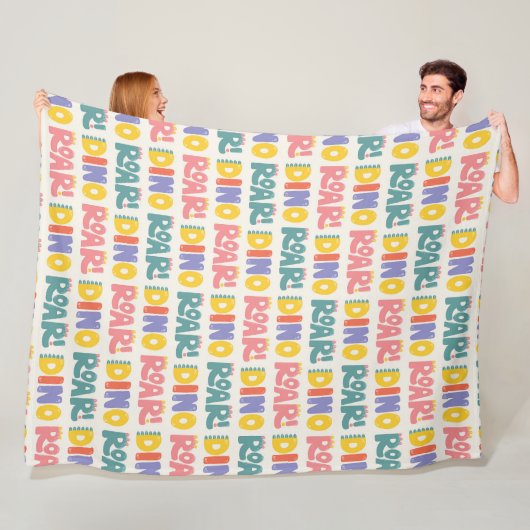 Dino Roar Tekstpatroon Fleece Deken (In situ)