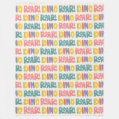 Dino Roar Tekstpatroon Fleece Deken (Voorkant)