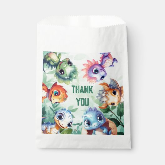 Dino Roar Verjaardag Bash Favoriete Tassen Bedankzakje (Voorkant)