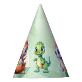 Dino Roar Verjaardag Bash Party Pet Feesthoedjes (Voorkant)