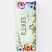 Dino Roar Verjaardag Bash Welkom Spandoek (Verticaal)