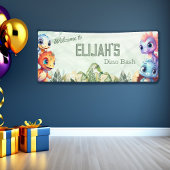 Dino Roar Verjaardag Bash Welkom Spandoek