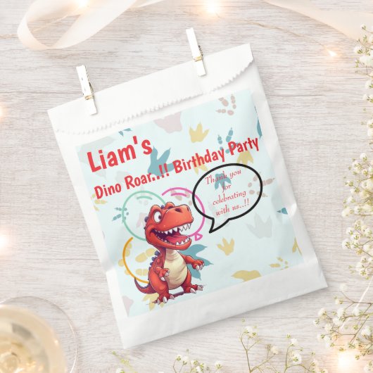 Dino Roar verjaardagsfeestje Bedankzakje (Geknipt)