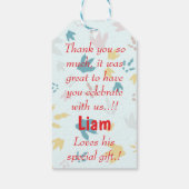 Dino Roar verjaardagsfeestje gunst Cadeaulabel (Achterkant)