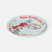 Dino Roar verjaardagsfeestje Papieren Bordje (Gekanteld)