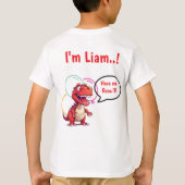 Dino Roar verjaardagsfeestje T-shirt (Achterkant)