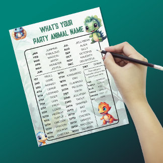 Dino Roar Whats Your Animal Party Game Blad