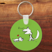 Dino Roaring, rood hart, uw speciale Sleutelhanger (Voorkant)