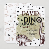 DINO ROARSAUM verjaardagsfeestje UITNODIGEN Kaart (Voorkant / Achterkant)