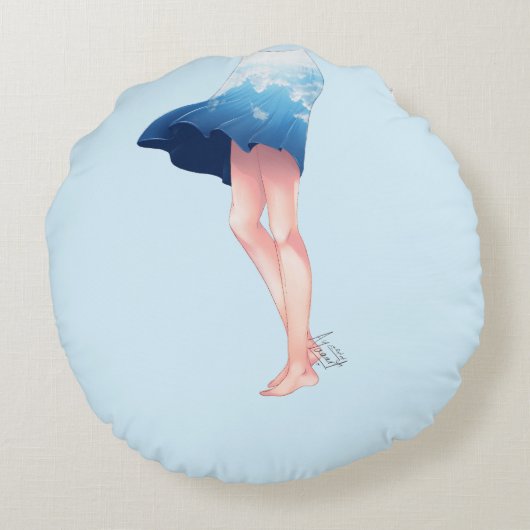 dino rond kussen (Achterkant)