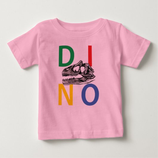 DINO - Roze Baby Fine Jersey T-Shirt (Voorkant)