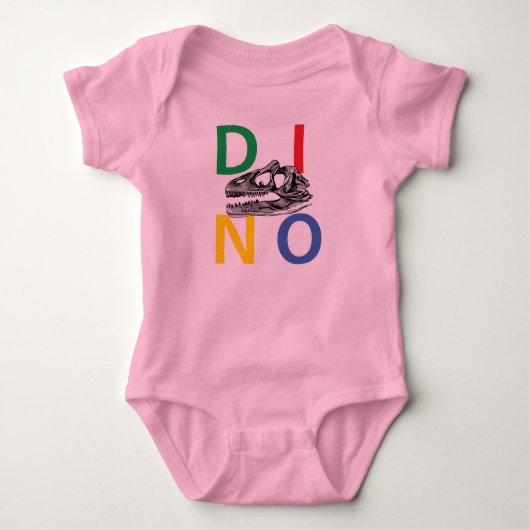 DINO - Roze Baby Jersey Bodysuit (Voorkant)