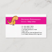 Dino-roze oranje visitekaartje (Achterkant)