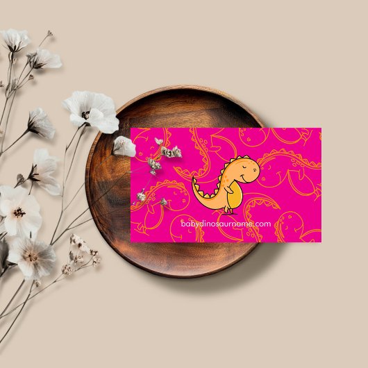Dino-roze oranje visitekaartje