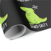 Dino-salty Funny Dinosaur Pun Dark BG Cadeaupapier (Rol Hoek)