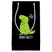 Dino-salty Funny Dinosaur Pun Dark BG Klein Cadeauzakje (Voorkant)