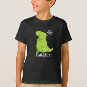 Dino-salty Funny Dinosaur Pun Dark BG T-shirt (Voorkant)