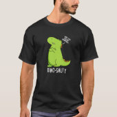 Dino-salty Funny Dinosaur Pun Dark BG T-shirt (Voorkant)