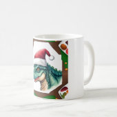Dino Santa Hoed Kunst Koffiemok (Voorkant rechts)