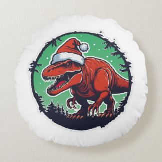 Dino Santa Pillow Rond Kussen