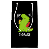 Dino-Sauce Grappige Dinosaurus Pun Donker BG Klein Cadeauzakje (Voorkant)