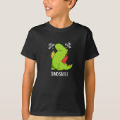 Dino-Sauce Grappige Dinosaurus Pun Donker BG T-shirt (Voorkant)