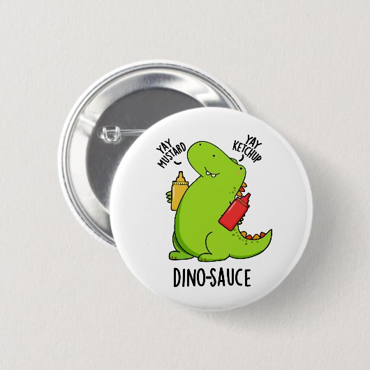 Dino-saus Grappige Dinosaurus Pun Ronde Button 5,7 Cm (Voorkant /achterkant)