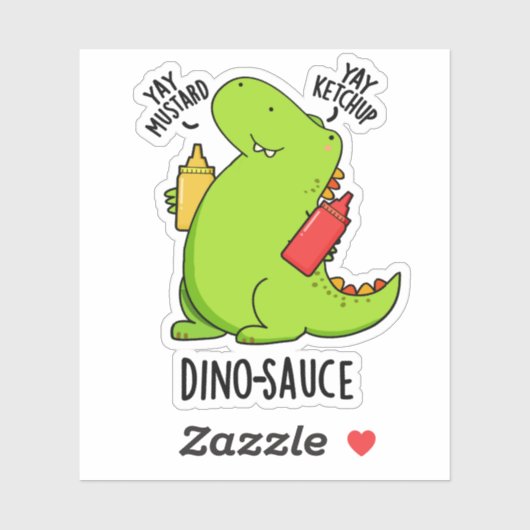 Dino-saus Grappige Dinosaurus Pun Sticker (Vel)