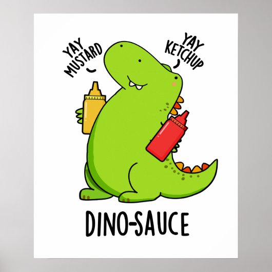 Dino-saus Grappige Dinosaurus Woordgrap Poster (Voorkant)