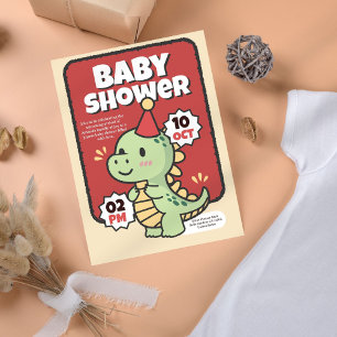 Dino Schattige Baby shower Kaart