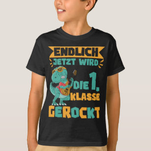 Dino Schulanfang Dinosaurier Junge Schulkind Schul T-shirt