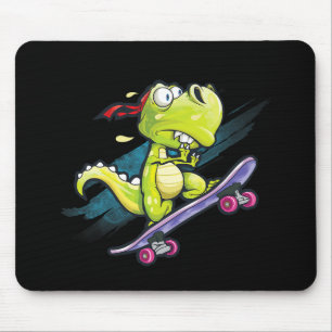 Dino Skateboard Shirt Jongens Skateboarden Kindere Muismat
