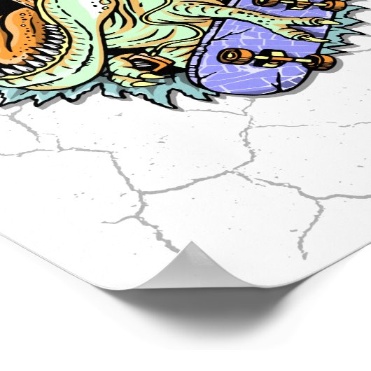 Dino Skatista Poster (Hoek)