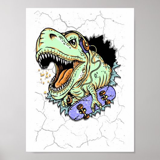 Dino Skatista Poster (Voorkant)
