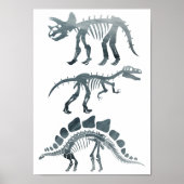 Dino Skeletons Kinder Room Print Dinosaurs Poster (Voorkant)