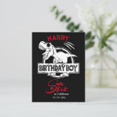 Dino, sla de datum van de Birthday Boy op. Briefkaart (Staand voorkant)