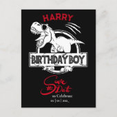 Dino, sla de datum van de Birthday Boy op. Briefkaart (Voorkant)