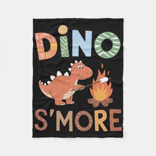 Dino S'more Dinosaur Trex Camping Smores Kawaii S' Fleece Deken (Voorkant)