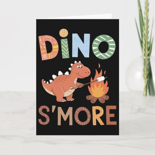 Dino S'more Dinosaur Trex Camping Smores Kawaii S' Kaart (Voorkant)
