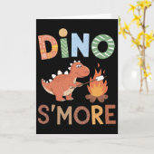 Dino S'more Dinosaur Trex Camping Smores Kawaii S' Kaart (Gele Bloem)