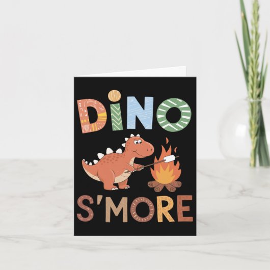 Dino S'more Dinosaur Trex Camping Smores Kawaii S' Kaart (Voorkant)