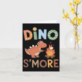Dino S'more Dinosaur Trex Camping Smores Kawaii S' Kaart (Gele Bloem)