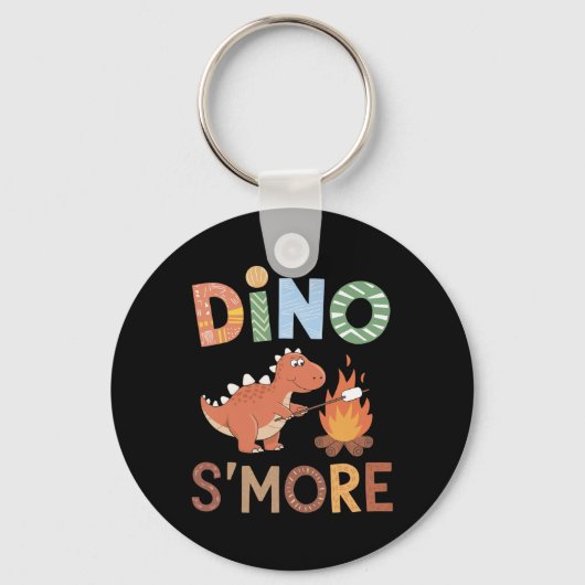 Dino S'more Dinosaur Trex Camping Smores Kawaii S' Sleutelhanger (Voorkant)
