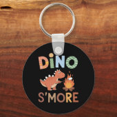Dino S'more Dinosaur Trex Camping Smores Kawaii S' Sleutelhanger (Voorkant)