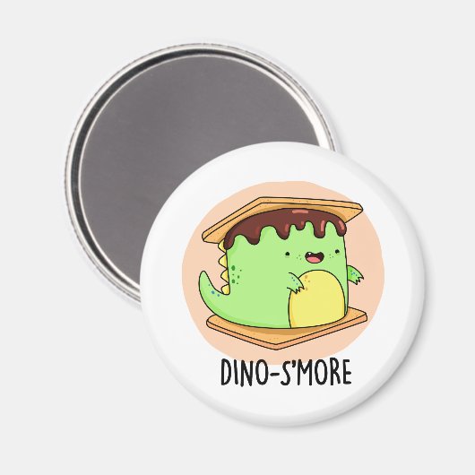 Dino-smore Funny Dinosaur Smore Pun Magneet (Voorkant / Achterkant)