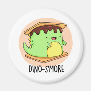 Dino-smore Funny Dinosaur Smore Pun Magneet